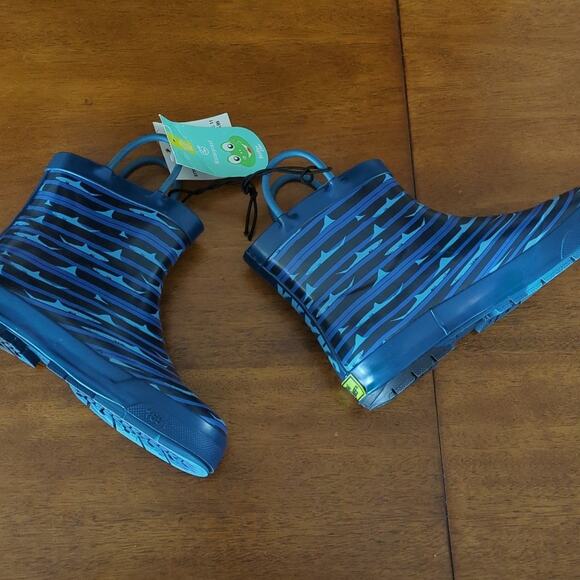 Western Chief Blue Boys Shark Shorty-blue rain boot little kids size 11 NEW W T - Picture 1 of 8